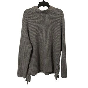 MOSSIMO | Women’s Gray Knitted Round Neck Side Tie Sweater Size XXL